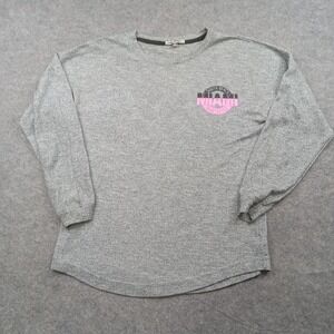 Surf Style Shirt Womens Small Gray Long Sleeve Miami South Beach Crewneck Tee